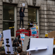 Students striking in London on Friday.